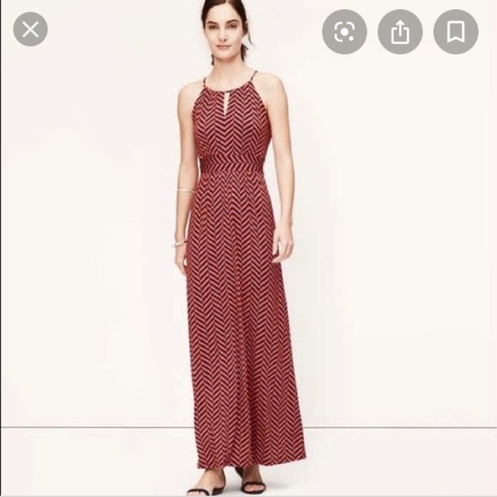 LOFT Chevron Print Maxi Dress